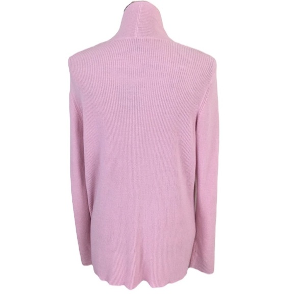 EILEEN FISHER Open Front Organic Cotton Silk Blend Long Cardigan in PINK Size M - Picture 4 of 8